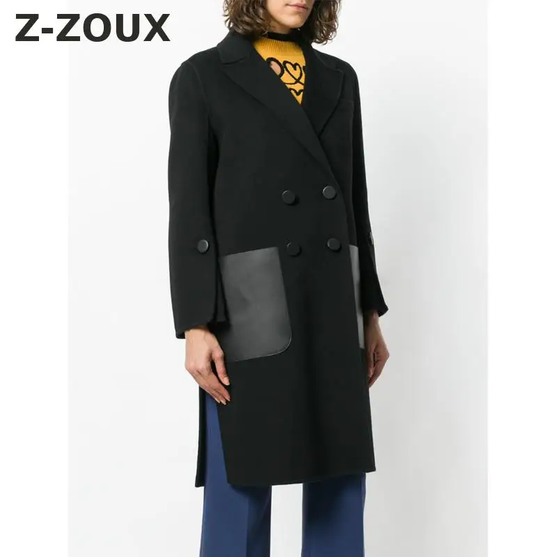 Z-ZOUX Women Coat Double Faced Wool Coats Double Breasted Woolen Overcoat Long Sleeve Split Long Coat Spliced Ladies Coats 2018
Z-ZOUX Women Coat Double Faced Wool Coats Double Breasted Woolen Overcoat Long Sleeve Split Long Coat Spliced Ladies Coats 2018