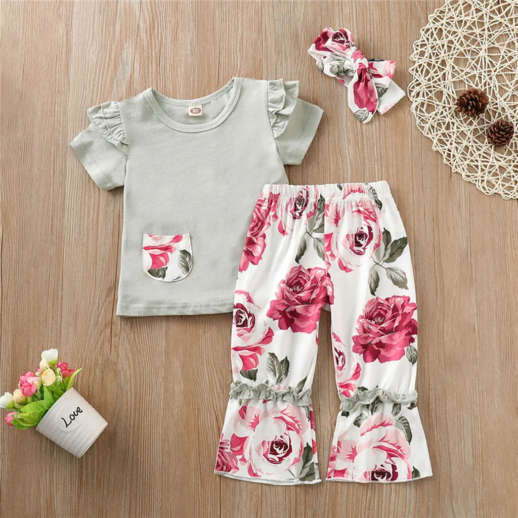 2019 Toddler Girls Clothes Set 3pcs Children Clothing Kids Summer T Shirts+Pants+Headband Sets For Baby Girl 1 2 3 4 5 Years
2019 Toddler Girls Clothes Set 3pcs Children Clothing Kids Summer T Shirts+Pants+Headband Sets For Baby Girl 1 2 3 4 5 Years