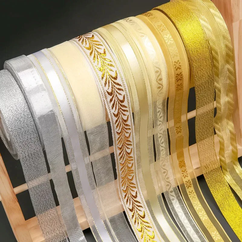 10 Meters 20 Styles Satin Ribbon Organza Gold/Silver/Black for Party Wedding Decoration Handmade Rose Flowers Gifts Wrap ribbons
10 Meters 20 Styles Satin Ribbon Organza Gold/Silver/Black for Party Wedding Decoration Handmade Rose Flowers Gifts Wrap ribbons