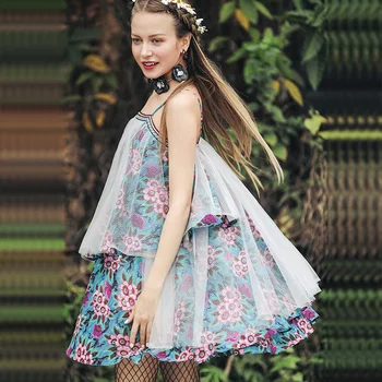 Summer Women Short Dress Bohemia Cute Beach Casual Loose Floral Mesh Chiffon Short A Line ladies Dress vestidos cortos vadim
Summer Women Short Dress Bohemia Cute Beach Casual Loose Floral Mesh Chiffon Short A Line ladies Dress vestidos cortos vadim