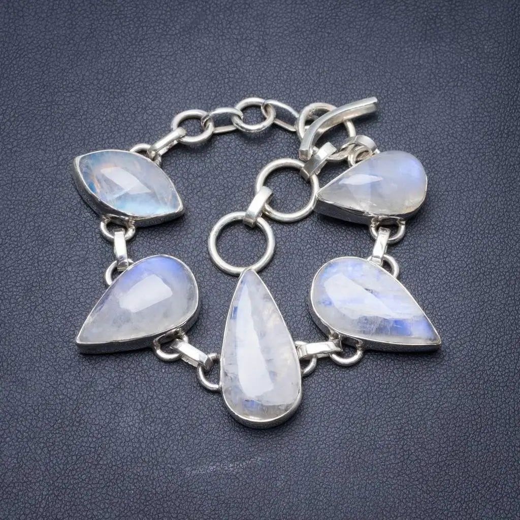 Natural Rainbow Moonstone Handmade Unique 925 Sterling Silver Bracelet 6-7 1/4" Y2826
Natural Rainbow Moonstone Handmade Unique 925 Sterling Silver Bracelet 6-7 1/4" Y2826