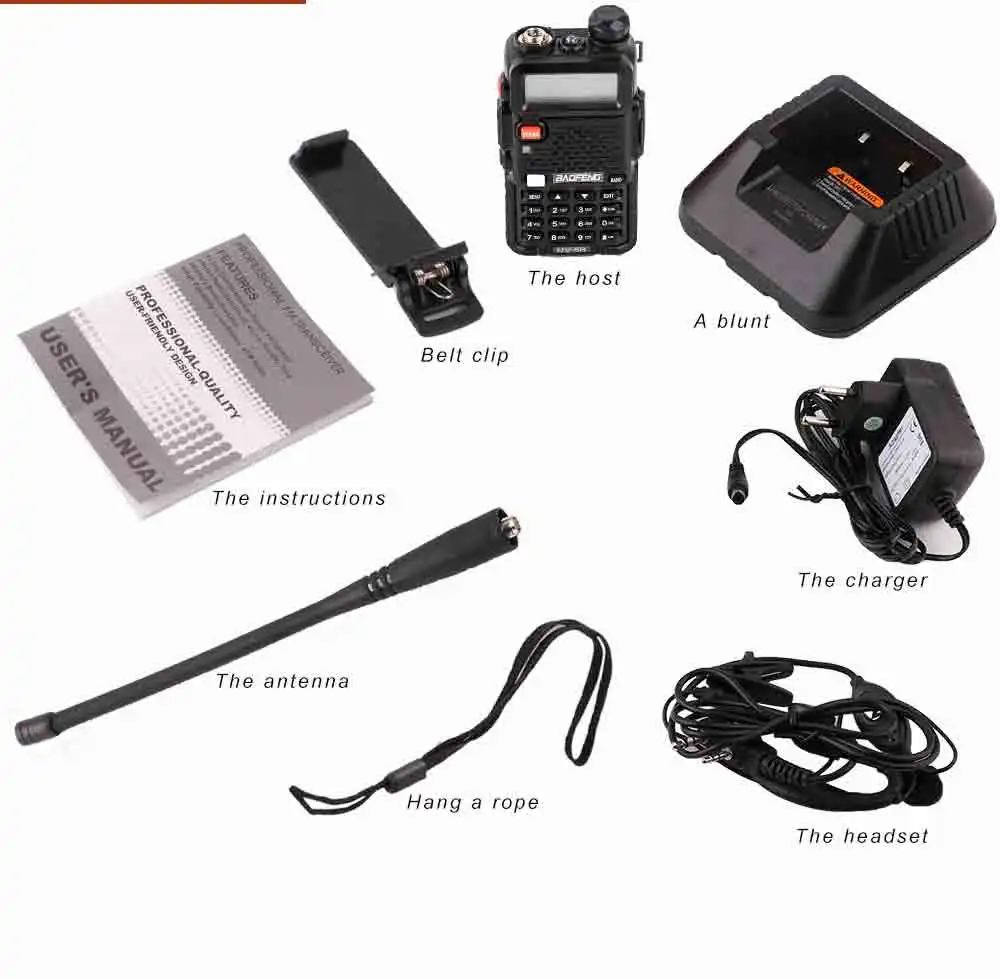 2Pcs BaoFeng UV-5R Walkie Talkie VHFUHF136-174Mhz&400-520Mhz Dual Band Two way radio Baofeng uv 5r Portable Walkie talkie uv5r (18)