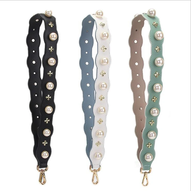 2021 New 90cm Long Pearl Replacement Shoulder Bag Straps Colorful PU Leather Purse Handles for Handbags Belt Accessories 158 | Багаж и