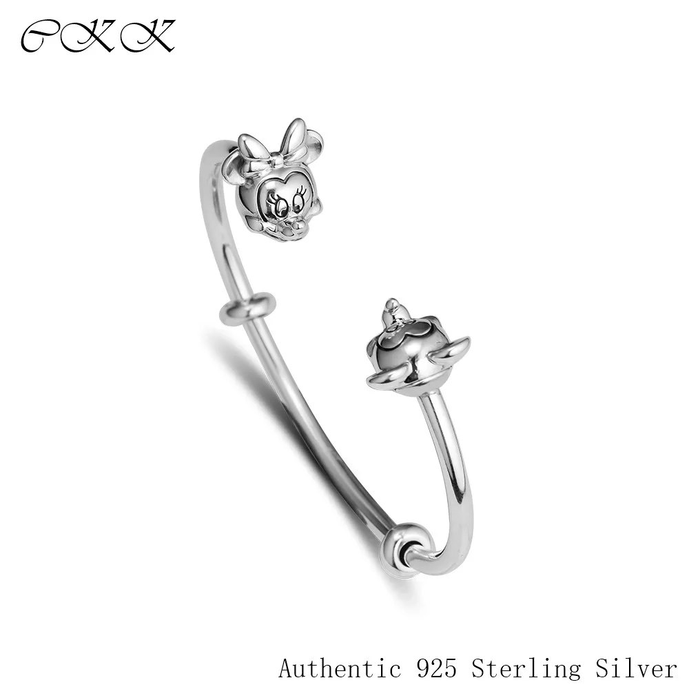 Open Bangle 100% 925 Sterling Silver Mickey and Minnie Bangle Bracelets for Women Gift DIY Charm Beads Free Shipping PFB065
Open Bangle 100% 925 Sterling Silver Mickey and Minnie Bangle Bracelets for Women Gift DIY Charm Beads Free Shipping PFB065