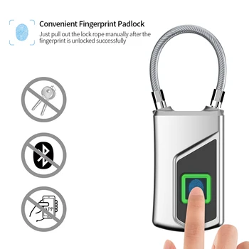 USB Rechargeable Smart Keyless Fingerprint Lock Waterproof Anti-Theft Security Padlock for Luggage Case Backpack Personal Box
USB Rechargeable Smart Keyless Fingerprint Lock Waterproof Anti-Theft Security Padlock for Luggage Case Backpack Personal Box
