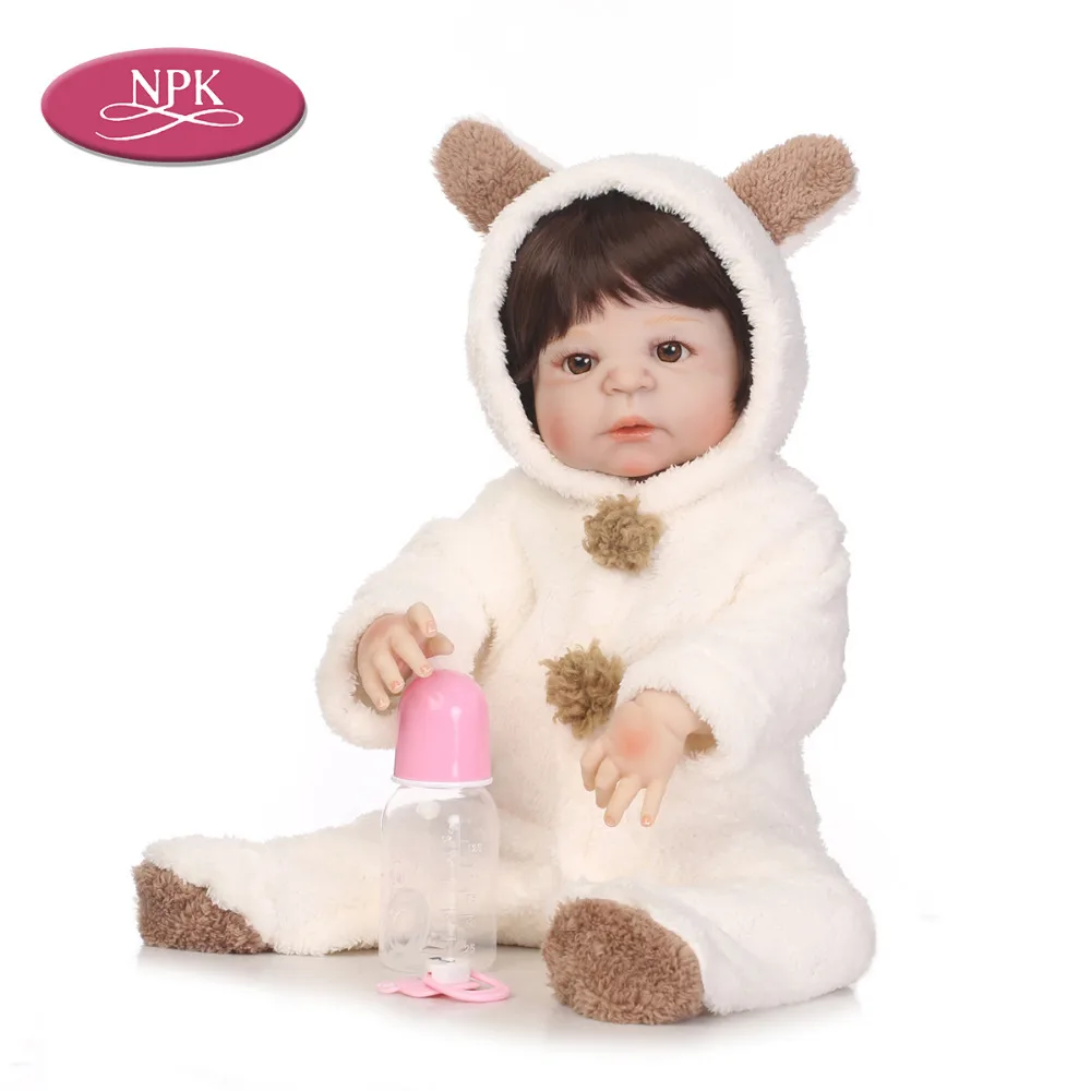 

NPK 55CM Full Silicone Body Reborn Babies Doll Toy for Girl Vinyl Lifelike Toddler Fashion Dolls Bathe Toys Realistic Baby Dolls