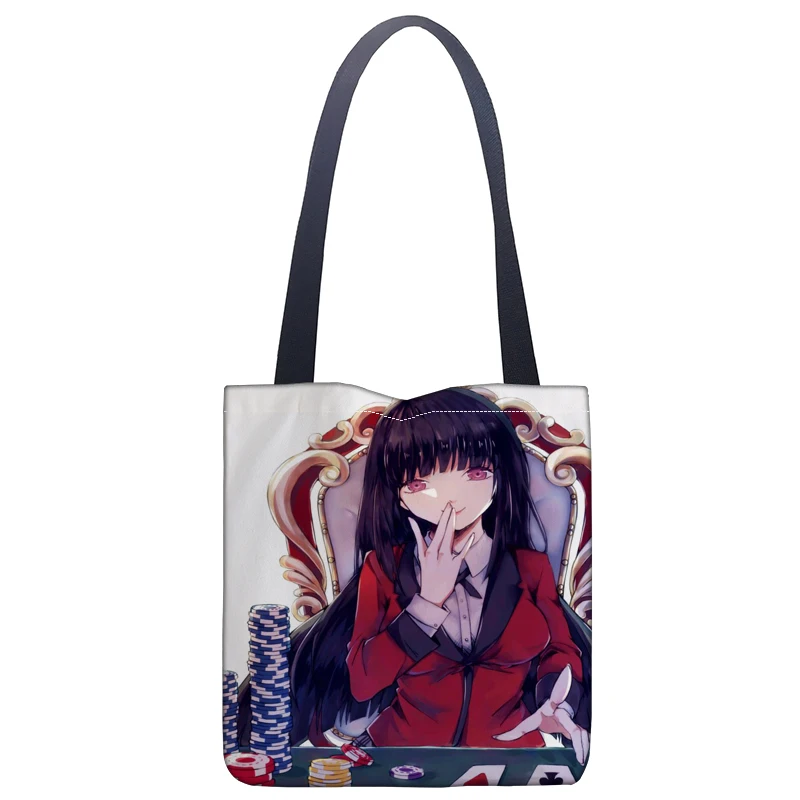 Аниме Сумка Kakegurui, Модный мягкий тоут с открытым карманом и модным принтом, повседневный студенческий тоут с двумя лямками для женщин
Аниме Сумка Kakegurui, Модный мягкий тоут с открытым карманом и модным принтом, повседневный студенческий тоут с двумя лямками для женщин