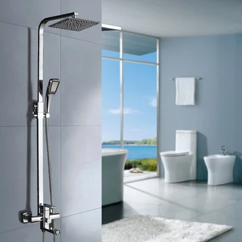 Dofaso brand 8 inch square tube and square head shower Rain Shower Head Chrome Polished Bathroom Shower Set Faucet
Dofaso brand 8 inch square tube and square head shower Rain Shower Head Chrome Polished Bathroom Shower Set Faucet