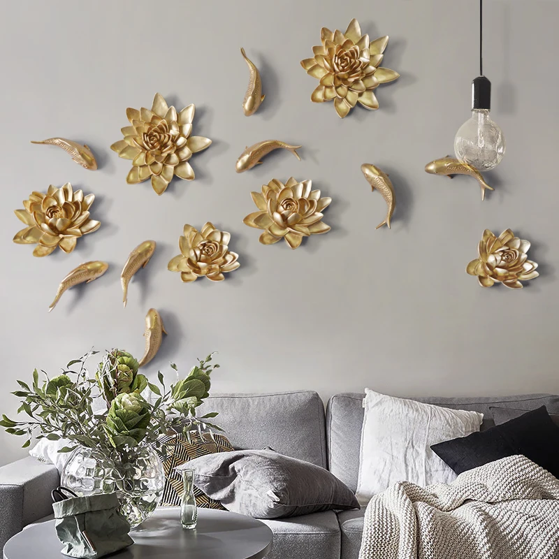 European Creative Wall Hanging Flower Decor Sculpture Resin Fish Ornaments Feng shui Home Living Room Decoration Accessories Art
European Creative Wall Hanging Flower Decor Sculpture Resin Fish Ornaments Feng shui Home Living Room Decoration Accessories Art