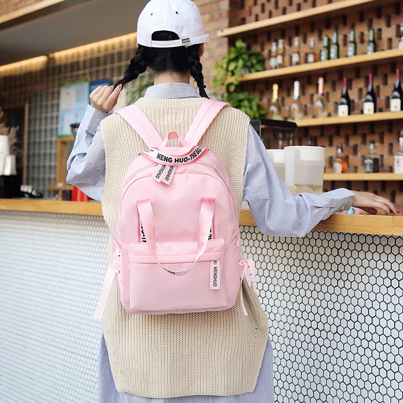 Menghuo Large Capacity Backpack Women Preppy School Bags For Teenagers Female Nylon Travel Bags Girls Bowknot Backpack Mochilas (11)