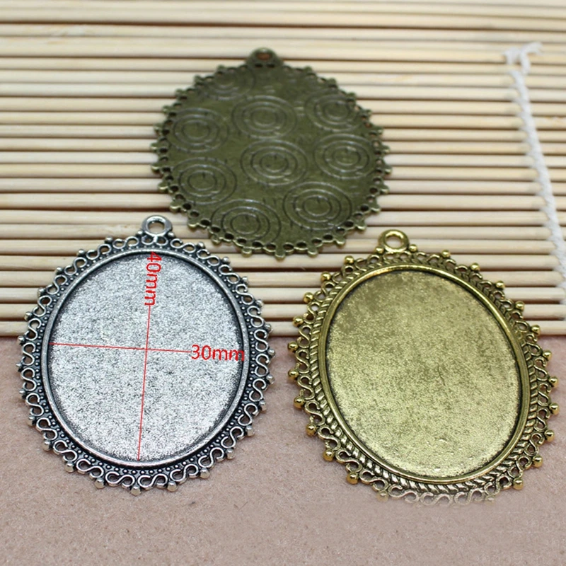 10pcs/lot 30*40mm Diy Jewelry Making Cabochon Base Pendant Setting Trays Bronze&silver Color Jewelry Finding Components
10pcs/lot 30*40mm Diy Jewelry Making Cabochon Base Pendant Setting Trays Bronze&silver Color Jewelry Finding Components