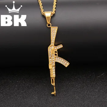 Gold Tone Stainless Steel An Inverted Gun Pendant Necklace Necklace Free 3mm 24inch Cuban Chain
Gold Tone Stainless Steel An Inverted Gun Pendant Necklace Necklace Free 3mm 24inch Cuban Chain