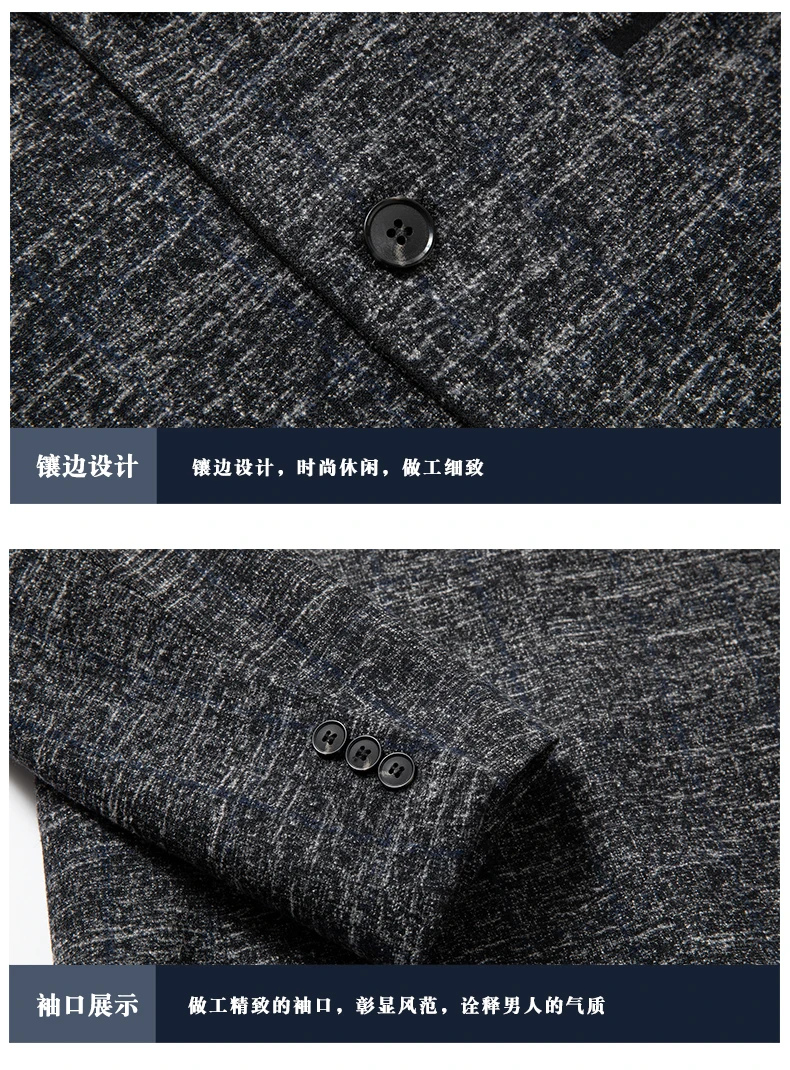 WAEOLSA Men Gray Blazers Slim Fit Jackets Suits Man Button Front Blazer Hombre Plain Colour Outfits Business Garment 4XL (1)