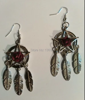 Vintage Silver Gothic Supernatural Pentagram Drop Earring Dream Catcher feather Long Dangle Earrings For Woman Jewelry Fashion
Vintage Silver Gothic Supernatural Pentagram Drop Earring Dream Catcher feather Long Dangle Earrings For Woman Jewelry Fashion