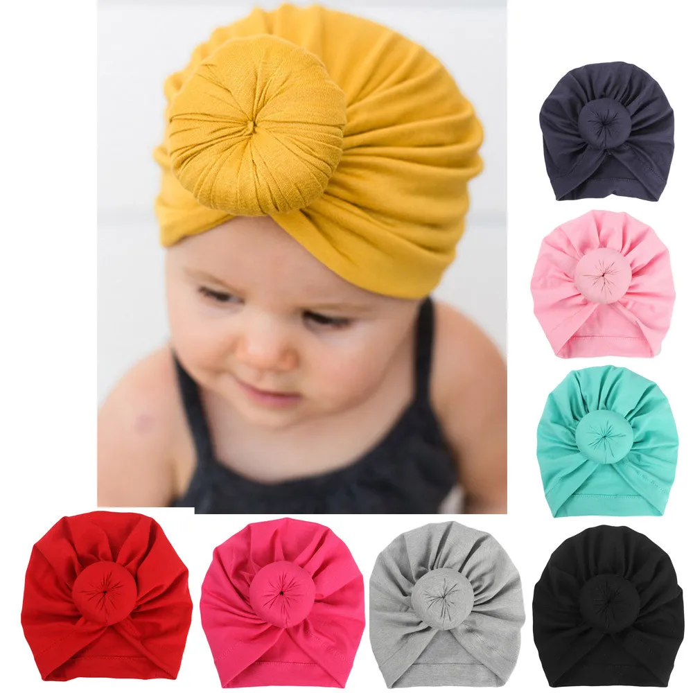 Baby Hat Autumn Winter Knotted Headband Kids Girls Caps Turban Hats Toddler