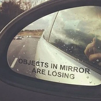 Rear View Mirror Warning Stickers Set OBJECTS IN MIRROR ARE LOSING Pattern window Sticker 2pcs10x1.5cm
Rear View Mirror Warning Stickers Set OBJECTS IN MIRROR ARE LOSING Pattern window Sticker 2pcs10x1.5cm