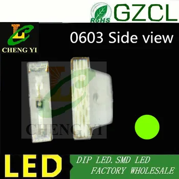Surface mounted LED 1.6*0.6mm Side view 0603 Green LED DIODE 2.0-2.5V 568-575nm
Surface mounted LED 1.6*0.6mm Side view 0603 Green LED DIODE 2.0-2.5V 568-575nm
