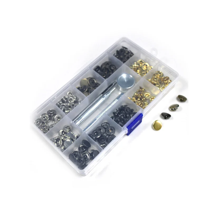 New 100sets/lot Metal brass Press Studs Sewing Button Snap Fasteners Sewing Leather Craft Clothes Bags+Tool 633
New 100sets/lot Metal brass Press Studs Sewing Button Snap Fasteners Sewing Leather Craft Clothes Bags+Tool 633