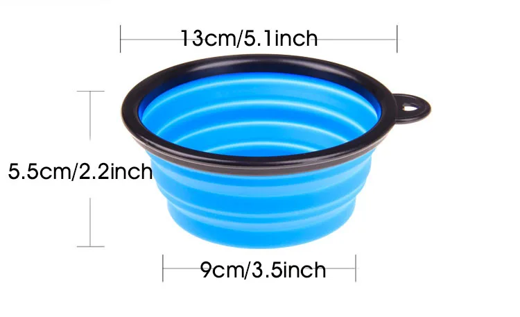 Dog Travel Silicone dog food bowl, PORTABLE & CONVENIENT Expands for use and collapses for travel | DogsMall-International