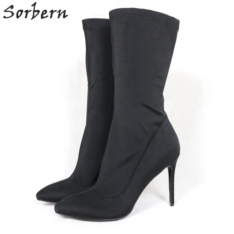 Sorbern Black Stretched Women Boots Pointed Toe Short Booties High Heel Stilettos Pointed Toe Custom Wide Fit Shoes Ladies 2019
Sorbern Black Stretched Women Boots Pointed Toe Short Booties High Heel Stilettos Pointed Toe Custom Wide Fit Shoes Ladies 2019