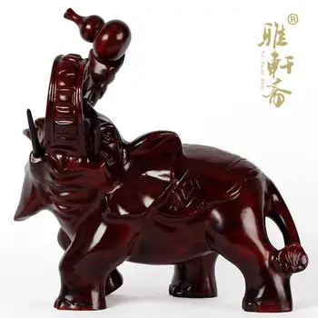 

Mahogany elephant elephant wood carving decoration Gallery Zhai rosewood wood real wood crafts like pair of Feng Shui