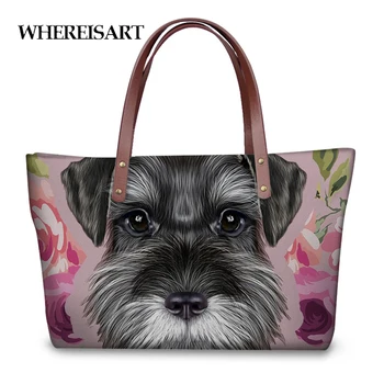 WHEREISART Schnauzer Puppy 3D Printing Handbags for Women Fashion Animal Shoulder Bags Ladies Mom Casual Large Shopping Handbag
WHEREISART Schnauzer Puppy 3D Printing Handbags for Women Fashion Animal Shoulder Bags Ladies Mom Casual Large Shopping Handbag