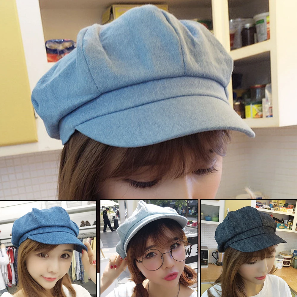 New Women Leisure Octagonal Hat Ladies Denim Beret Hat Cowboy Cap Newsboy Gatsby Cap Octagonal Baker Peaked Beret Driving Hat
New Women Leisure Octagonal Hat Ladies Denim Beret Hat Cowboy Cap Newsboy Gatsby Cap Octagonal Baker Peaked Beret Driving Hat
