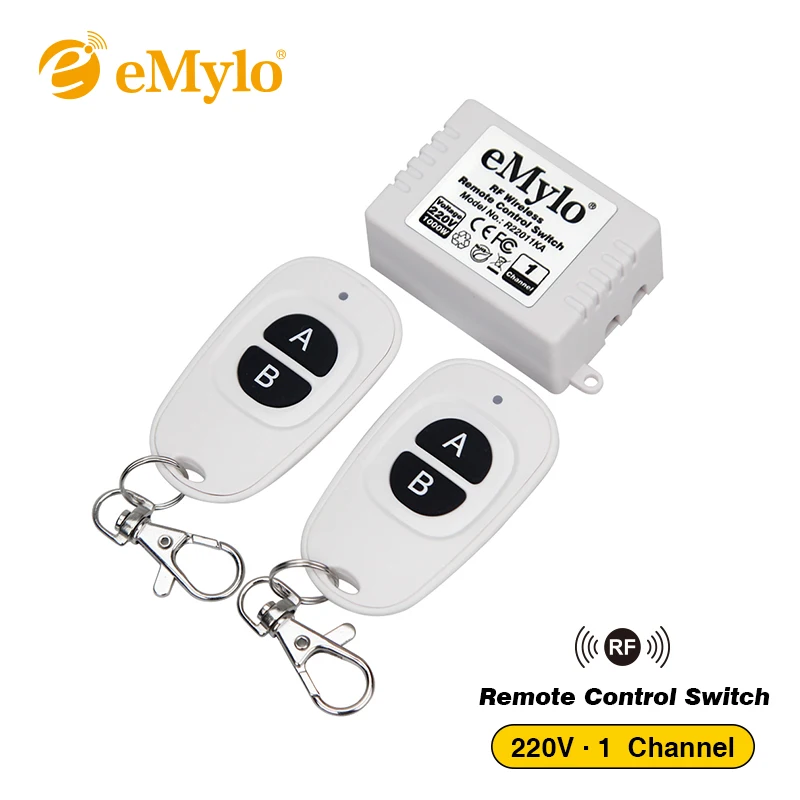 eMylo AC 220V-230V-240V 1000W 1Ch 433mhz RF Remote Control Switch Wireless RF Relay with Transmitter Kit for Light White
eMylo AC 220V-230V-240V 1000W 1Ch 433mhz RF Remote Control Switch Wireless RF Relay with Transmitter Kit for Light White