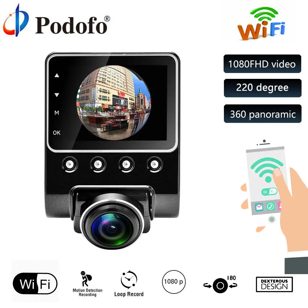 Podofo Dash Camera WiFi Full HD 1080P Car DVR Dashcam Video Camera Recorder 2.7" IPS Screen 220 Degree Rotary Lens Registrator
Podofo Dash Camera WiFi Full HD 1080P Car DVR Dashcam Video Camera Recorder 2.7" IPS Screen 220 Degree Rotary Lens Registrator