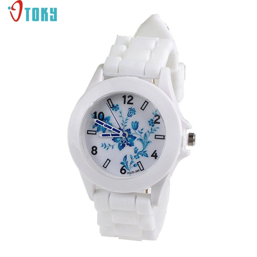 OTOKY Dressflow Women Blue Flower Printed White Silicone Rubber Jelly Gel Quartz Analog Sports Wrist Watch 170112 Drop Shipping
OTOKY Dressflow Women Blue Flower Printed White Silicone Rubber Jelly Gel Quartz Analog Sports Wrist Watch 170112 Drop Shipping