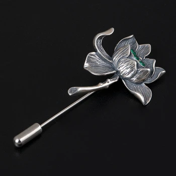Vintage pure 925 sterling silver lotus Zircon brooches do ancient design anniversary wedding simple brooches for women jewelry
Vintage pure 925 sterling silver lotus Zircon brooches do ancient design anniversary wedding simple brooches for women jewelry