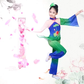 Children Fan Dance Costume Girls Yangko Dance Clothing Chinese National Wind Dance Clothes
Children Fan Dance Costume Girls Yangko Dance Clothing Chinese National Wind Dance Clothes