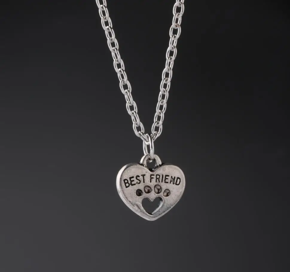 1 Pcs Best Friend Heart Pendant Necklaces Tibetan Silver Retro Paw Prints Charms Fashion Jewelry Gift New
1 Pcs Best Friend Heart Pendant Necklaces Tibetan Silver Retro Paw Prints Charms Fashion Jewelry Gift New