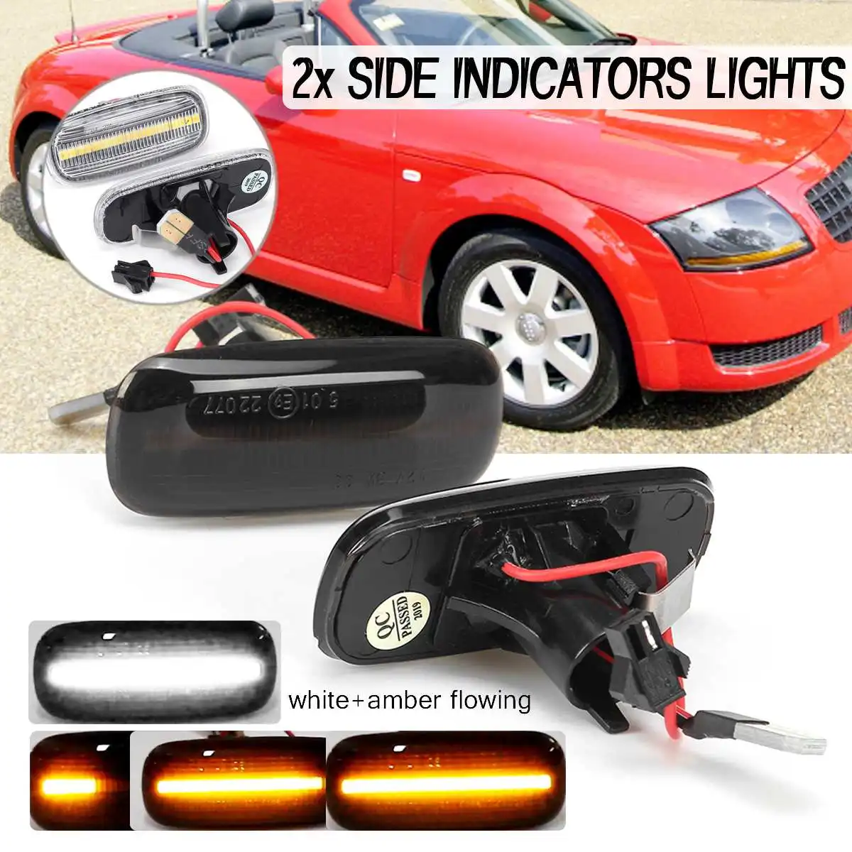 2PCS Amber & Yellow Flowing LED Side Marker Lights Dynamic Side Repeater Lamp 12V Turn Signal Light Panel Lamp for Audi A8 A3 TT
2PCS Amber & Yellow Flowing LED Side Marker Lights Dynamic Side Repeater Lamp 12V Turn Signal Light Panel Lamp for Audi A8 A3 TT