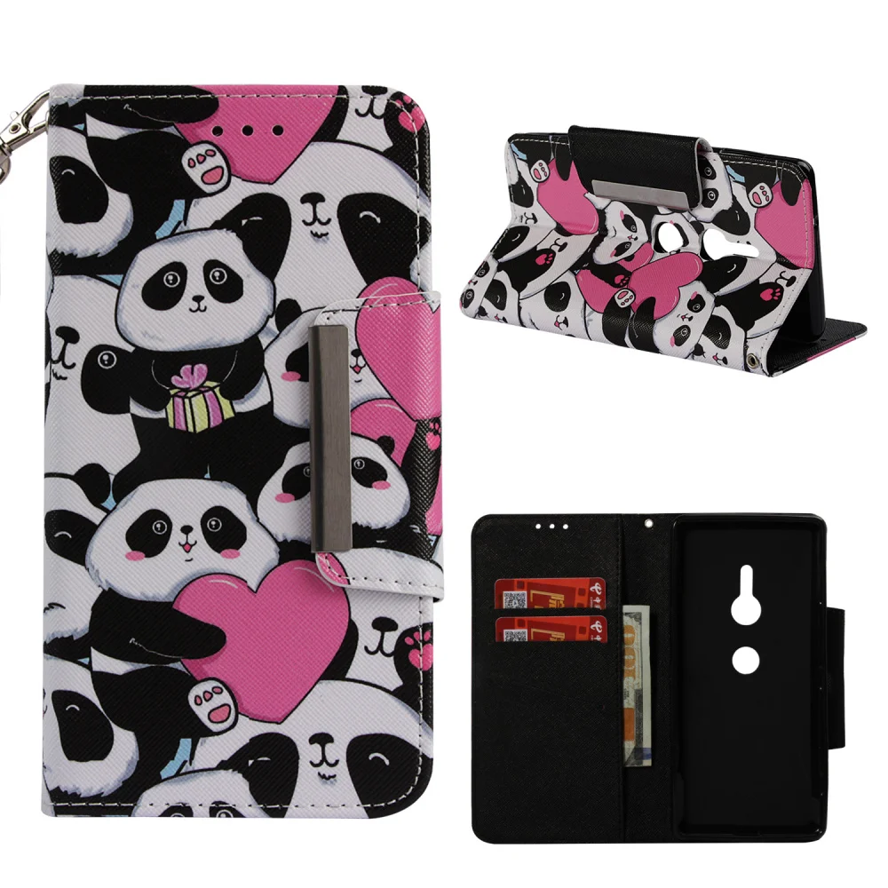 Case for Sony Xperia XZ2 Cute Patterned Wallet Leather Capa Cover Compact Premium Phone Accessories |