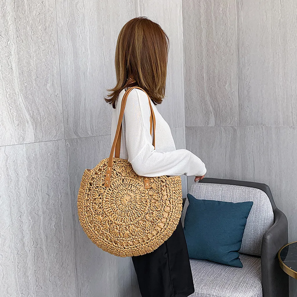 Casual Rattan Women Shoulder Bags Circle Straw Handbags Big Capacity Handmae Summer Totes Lady Round Bohemian Beach Treval Sac#3
Casual Rattan Women Shoulder Bags Circle Straw Handbags Big Capacity Handmae Summer Totes Lady Round Bohemian Beach Treval Sac#3