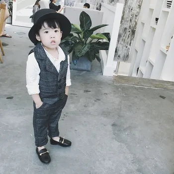 Children's Wear 2017 Fall New Children's Suits Vest Sets Boys and Girls Plaid Suit
Children's Wear 2017 Fall New Children's Suits Vest Sets Boys and Girls Plaid Suit