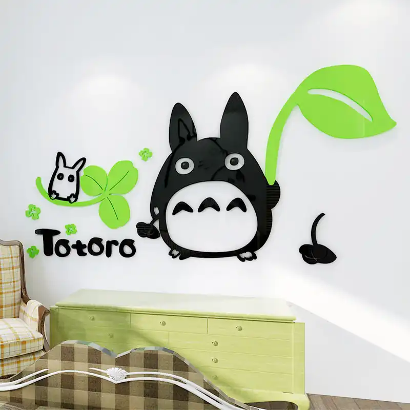 トトロ壁用ステッカーリムーバブル子供保育園ビニールの壁のステッカー子供の部屋の漫画動物の寝室のベビー Gooum