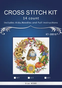 WUXIYIBO Top Quality romantic nostalgic counted cross stitch kit food wreath, fruit flower bread Christmas wreath
WUXIYIBO Top Quality romantic nostalgic counted cross stitch kit food wreath, fruit flower bread Christmas wreath