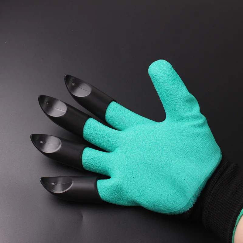 Image Gloves working garden rubber polyester builders work gloves digging household gloves Plastic claw gloves gardening free shipping