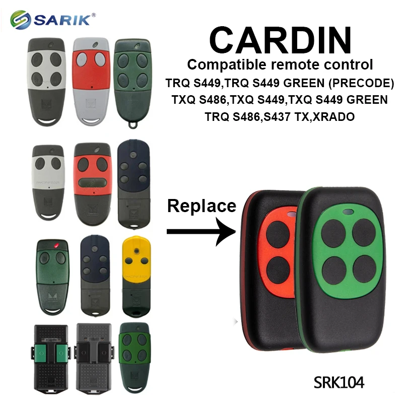 CARDIN S435 S449 S486 S476TX2 Garage Door Electric Cloning Remote Control Key Gate 433MHZ Self Copy for Garage Door rolling code
CARDIN S435 S449 S486 S476TX2 Garage Door Electric Cloning Remote Control Key Gate 433MHZ Self Copy for Garage Door rolling code