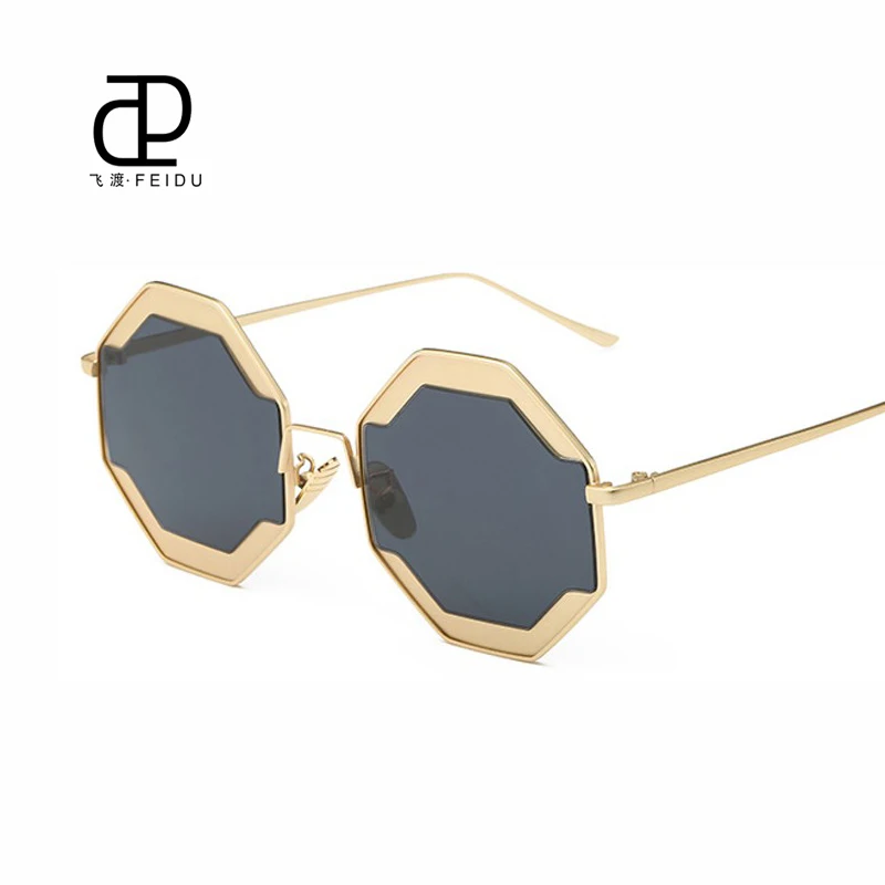 FEIDU Women's Sunglasses w/ Metal Frame & Box