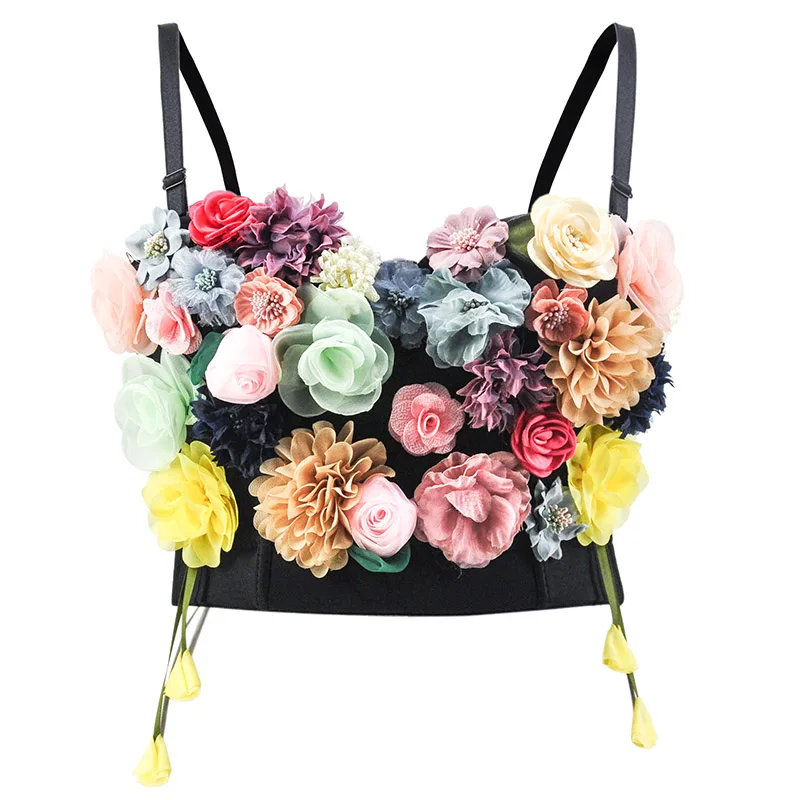 Colorful Floral Appliques Gothic Bralette Crop Top Bustier Push Up Bras For Women Hot Sexy Bra Dance Clubwear Brassiere Femme
Colorful Floral Appliques Gothic Bralette Crop Top Bustier Push Up Bras For Women Hot Sexy Bra Dance Clubwear Brassiere Femme