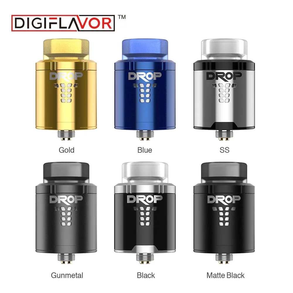 

Original Digiflavor DROP RDA Tank Atomizer with 810 & 510 Drip Tip BF Squonk & 510 Pin 24mm Diameter DROP RDA E-cig Vapor Tank