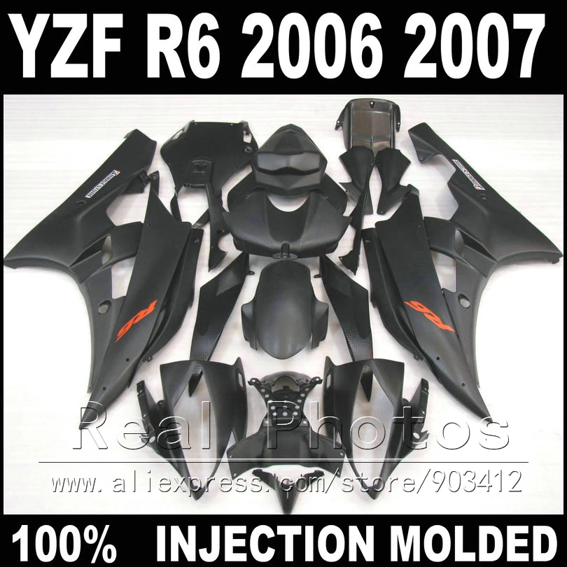 MOTOMARTS 100% Fit for YAMAHA R6 fairing kit 06 07 Injection molding all matte black 2006 2007 YZF R6 fairings
MOTOMARTS 100% Fit for YAMAHA R6 fairing kit 06 07 Injection molding all matte black 2006 2007 YZF R6 fairings