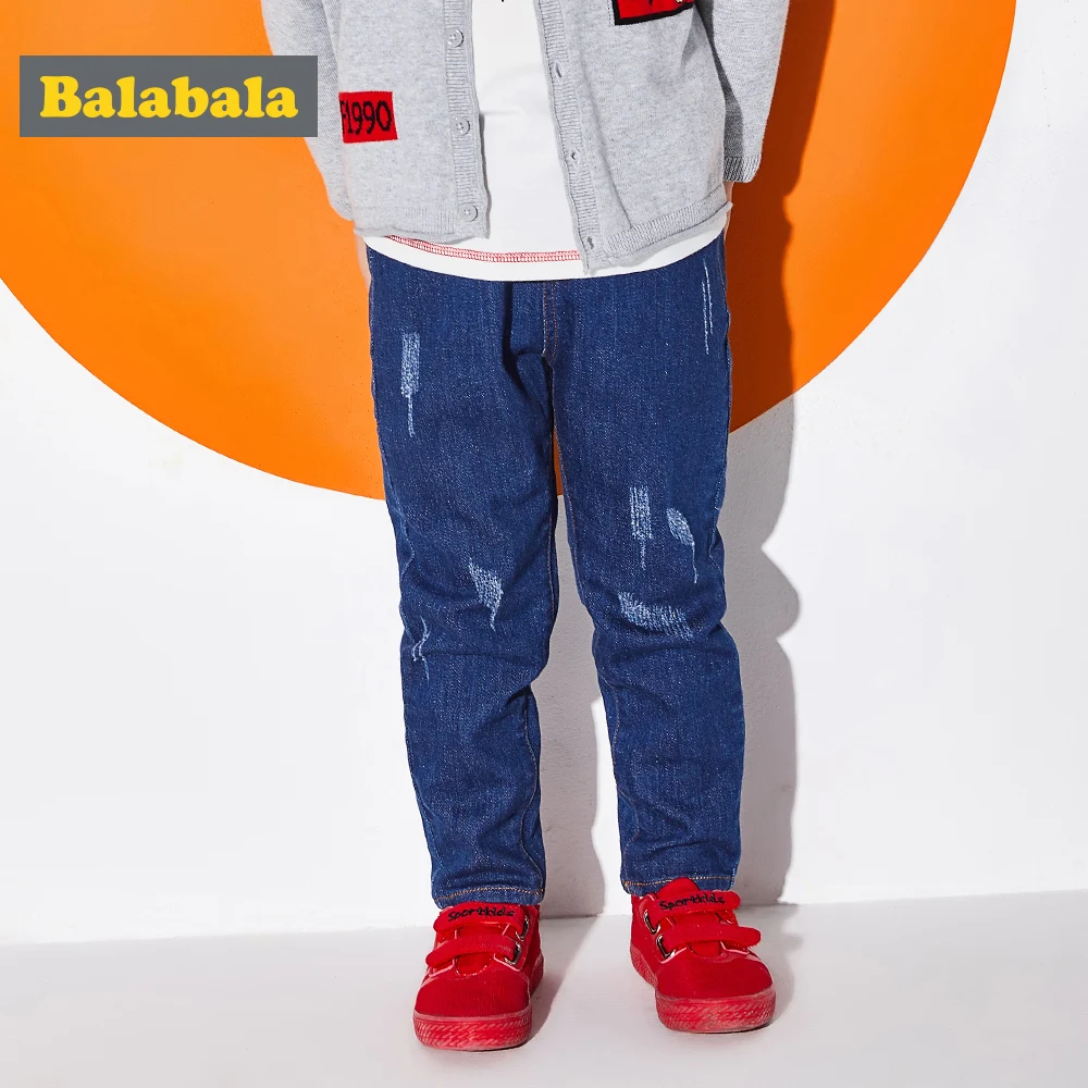 Balabala Toddler Boy Regular Fit Jeans in Washed Denim with Destruction Children Kids Cotton Pull-on Jeans Pants with Pocket
Balabala Toddler Boy Regular Fit Jeans in Washed Denim with Destruction Children Kids Cotton Pull-on Jeans Pants with Pocket