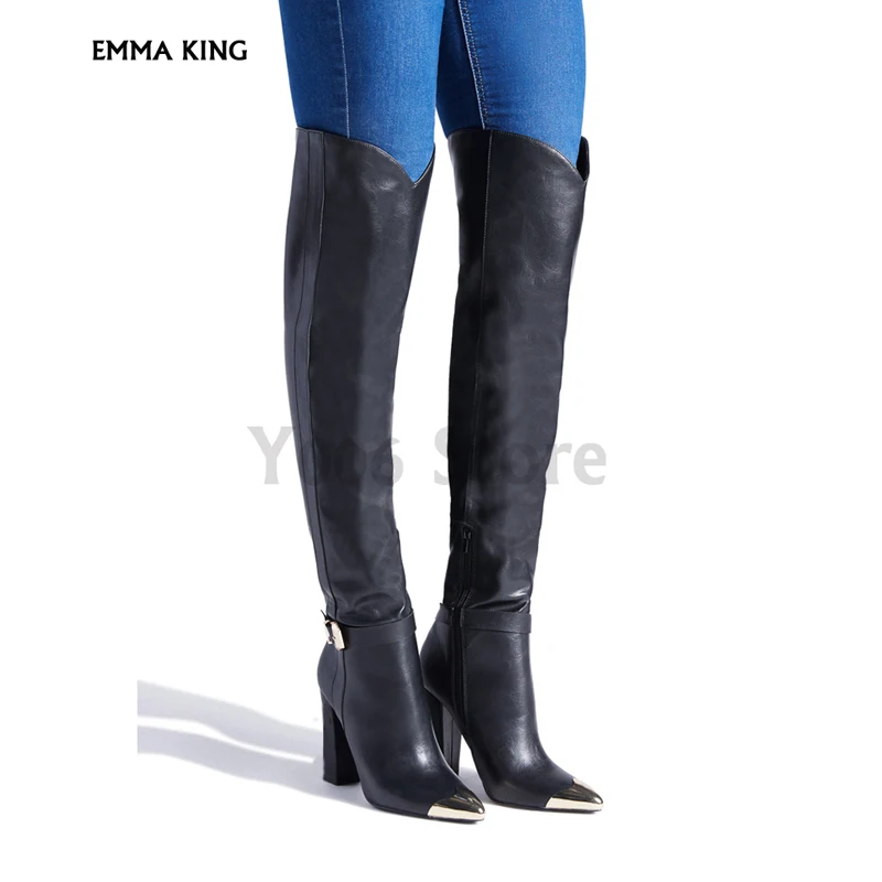New Sexy Over-the-knee Boots Women Chunky Heel Metal Toe Cap Booties Buckle Strap Zipper Botas Mujer 2019 Thick Heel Shoes Woman
New Sexy Over-the-knee Boots Women Chunky Heel Metal Toe Cap Booties Buckle Strap Zipper Botas Mujer 2019 Thick Heel Shoes Woman