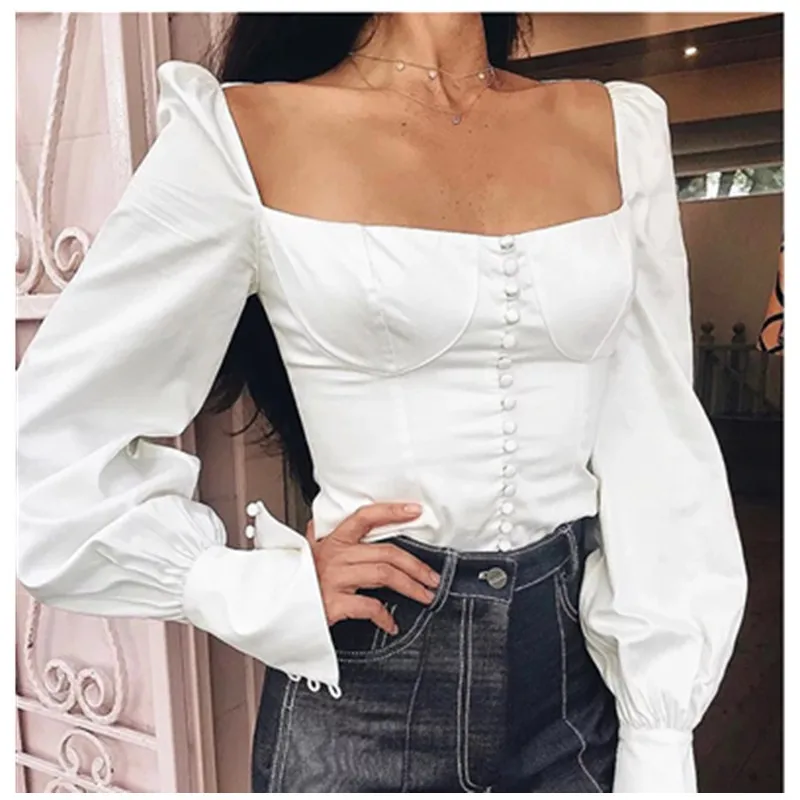 Shuyanly2019 fashion women's shirt White Long Shirt Necklace Women's Shirt Elegant Blouse 2019 Summer Sexy Shirt
Shuyanly2019 fashion women's shirt White Long Shirt Necklace Women's Shirt Elegant Blouse 2019 Summer Sexy Shirt