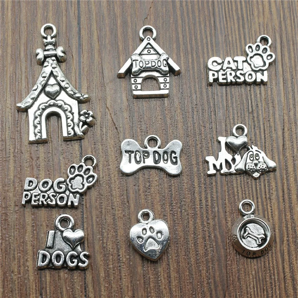 15pcs I Love Dogs Charms Antique Silver Dog Paw Pendant Charms Dog House Charms Jewelry Accessories Craft
15pcs I Love Dogs Charms Antique Silver Dog Paw Pendant Charms Dog House Charms Jewelry Accessories Craft