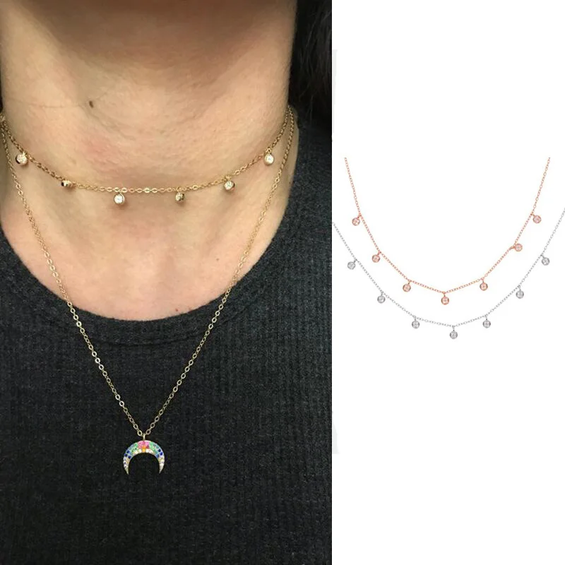 2019 simple cz drop 33+7cm short chain thin delicate women girl gift 925sterling silver 7pcs cz dots charm choker layer necklace
2019 simple cz drop 33+7cm short chain thin delicate women girl gift 925sterling silver 7pcs cz dots charm choker layer necklace